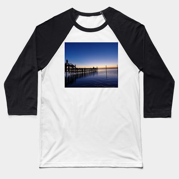 Evening Mood at the Jetty Baseball T-Shirt by Artstastic